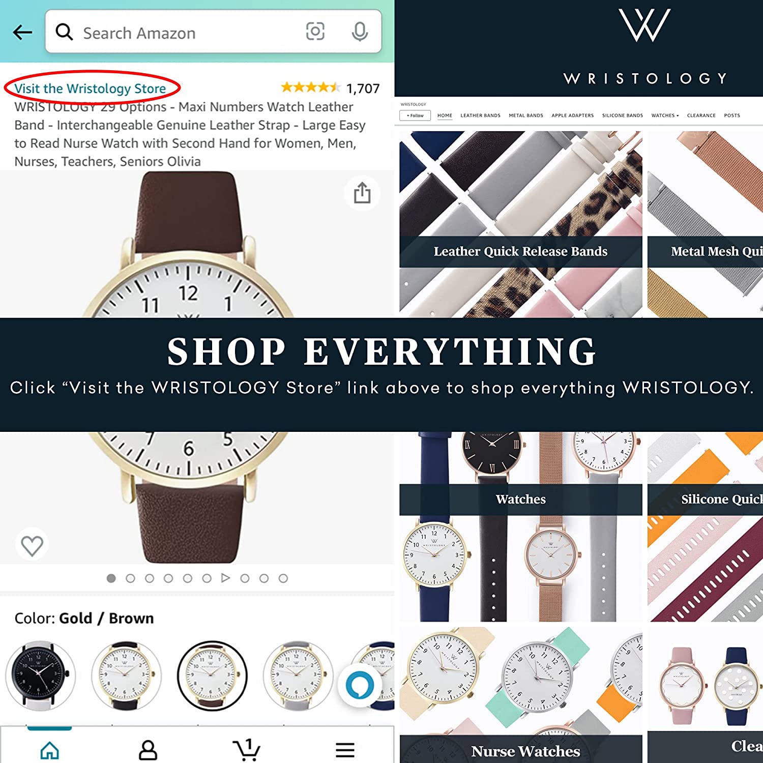 Wristology 29 Options - Maxi Leather Band Roman Numerals Boyfriend Watch - Interchangeable Genuine Leather Strap - Large Easy to Read Analog Face for Women or Men - Image 3